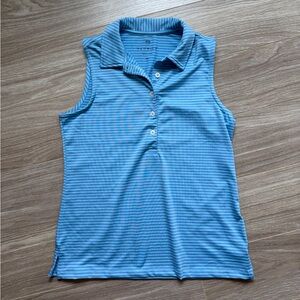 Renwick Women’s Golf Stripped Sleeveless Polo Blue Sz XS EUC